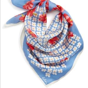Tossed Floral Square Silk Scarf